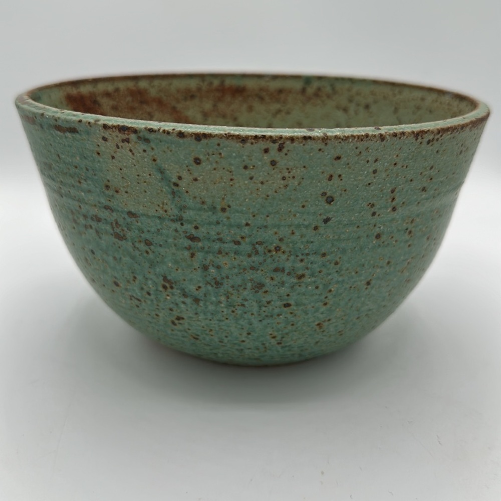 Green and brown ceramic bowl - Picture 3 of 6